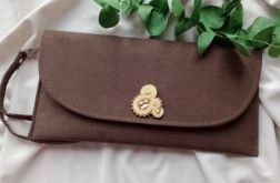 Brązowa czekoladowa torebka kopertówka wesele