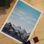 Akrylowe obrazy na papierze - pejzaż - Obraz 1 - niebieskie góry