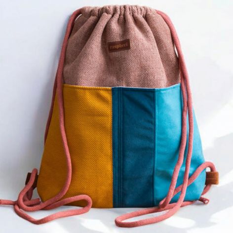 Workoplecak z kieszeniami pudrowy róż