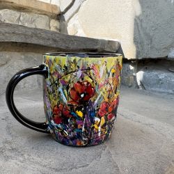Porcelanowy kubek ręcznie malowany Maki