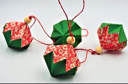 Bombka origami diament świąteczne motywy 4 sztuki