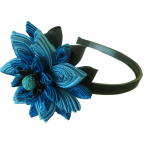 Błękitny kwiat kanzashi - 