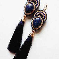 Granatowe kolczyki z lapis lazuli