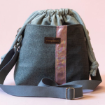 Szara patchworkowa listonoszka z kominem - 