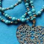 Turkusowy naszyjnik z sercem - Turkusowy naszyjnik z sercem