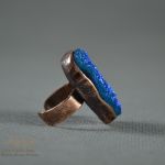 Tytanowy Agat Niebieski - pierścień agat