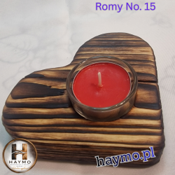 Świecznik drewniany świerk Shou Sugi Ban natura, Romy No. 15