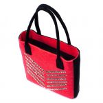Anardeko 2014-006: Czerwono czarna torebka z filcu z ćwiekami - 
