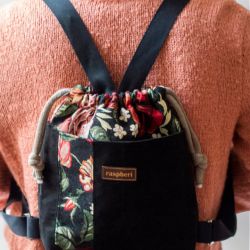 Mały patchworkowy plecak worek w róże