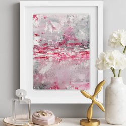 Prezent dla niej - różowy obraz abstrakcyjny