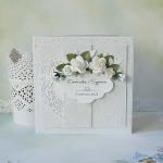 Kartka ślubna "White & Cream" v.4 - krem3a