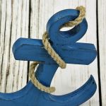 kotwica drewniana schabby chic -blue - 