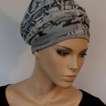 lekki turban WĘŻOWY - szarfa zamotana wokół głowy