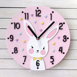 Zegar dla dziewczynki z króliczkiem
