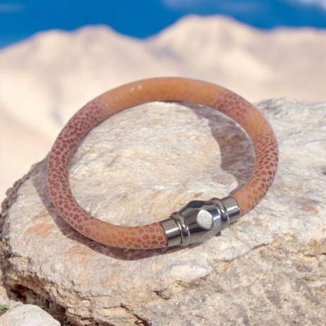 Bransoletka rzemykowa łososiowa