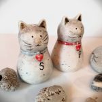 Solniczka i pieprzniczka, ceramiczne Koty. - Zestaw ceramiczne koty. Sól i pieprz