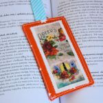 Zakładka do książki - Nasturcje / tulipany - Wielkość zakładki 7 * 13 cm  Ozdobiona dodatkowo bawełnianą tasiemką.