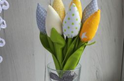 Tulipany z bawełny bukiet żółty Dzień Matki