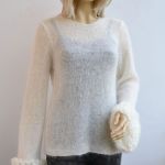 sweterek w kolorze ecru - REZERWACJA - jedwab