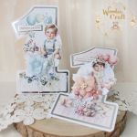 Kartka cyferka na roczek "CottonGirl1" GOTOWA - 
