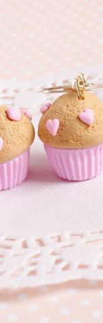 RÓŻOWE MUFFINKI kolczyki z modeliny
