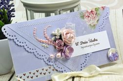 Kartka na ślub -liliowe marzenia