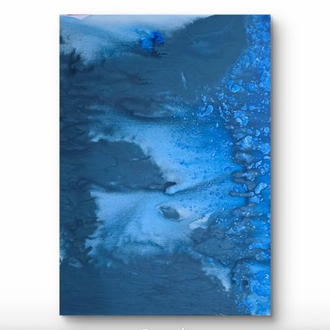 Abstrakcja underwater na plotnie 75x55x1 cm