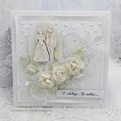 W bieli - kartka ślubna