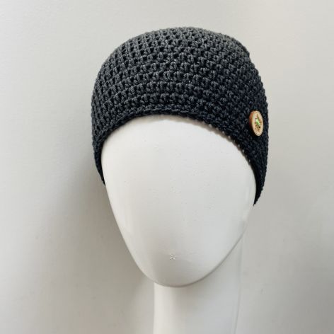 Czapka przejściowa beanie smerf bawełna antracyt