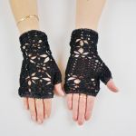 Mitenki Hand Made czarno-srebrne - Mitenki hand made