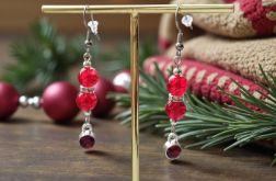 Czerwone kolczyki z diamencikami