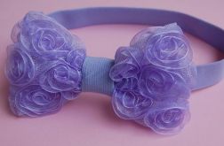 Retro opaska niemowlęca - Retro kokarda w fiolecie