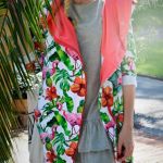 Oversize bluza ogromny kaptur tropik - Długa oversizowa bluza, zapinana asymetrycznie na suwak