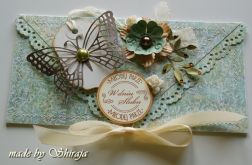 Kopertówka z okazji ślubu- retro motyl