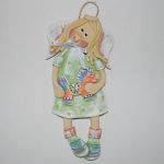 Lubię te koniki - aniołek z masy solnej, prezent, dekoracja - 