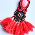 Coral kolczyki sutaszowe - 