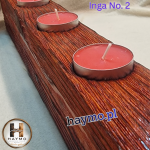 Świecznik Shou Sugi Ban czerwony Inga No. 2 - 