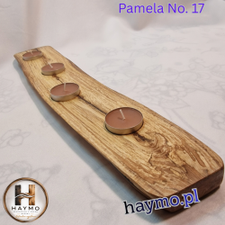 Świecznik drewniany dąb 47 cm żywe usłojenie, Pamela No. 17