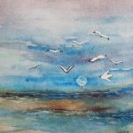 Morze-akwarela formatu 20x20 cm. - 