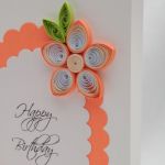 Kartka urodzinowa, quilling, pomarańczowa - 