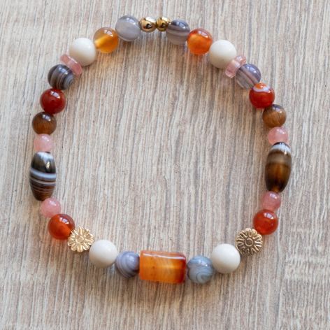 Agat,kamień słoneczny,hematyt bransoletka 