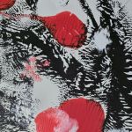 Kompozycja maki na plotnie bez ramy - 