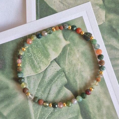 Bransoletka na gumce - Agat - 4mm