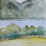 Jezioro-akwarela formatu 24/18 cm  - 