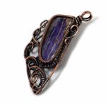 Czaroit, miedziany wisior z czaroitem - wisior z czaroitem wire wrapped