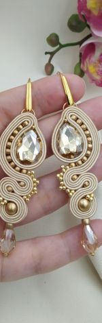 Kolczyki klipsy kryształowe złote złociste