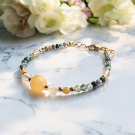 Bransoletka z kamieni cytryn topaz agat