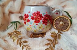 Barwny ręcznie malowany kubek na kwietnej łące 460 ml