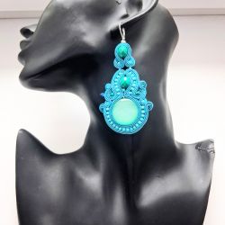 Turquoise Circle kolczyki sutasz