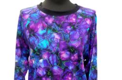 Bluzka damska fioletowe kwiaty XXS/XS